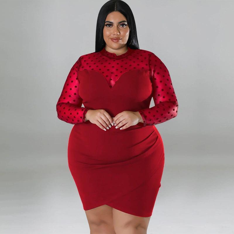 Plus Size Sexy Red Party Dress - Big Size for Women - ClubOn