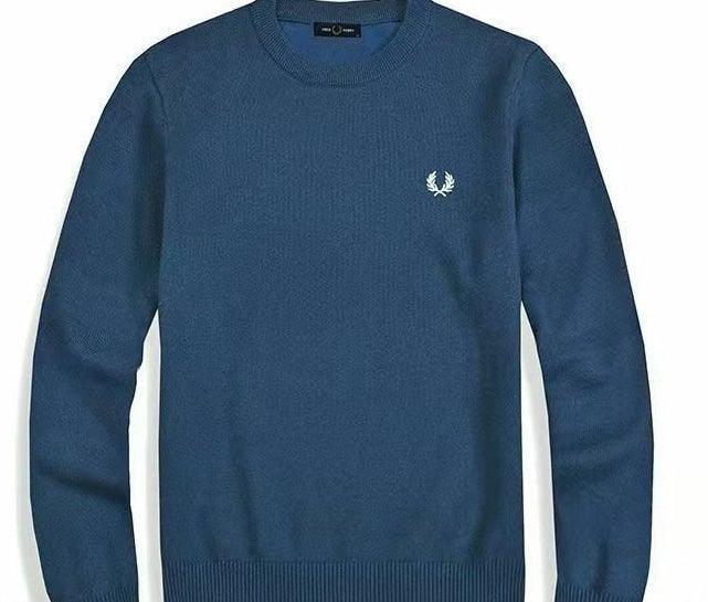 Men's Embroidered Wool Sweater - Autumn & Winter Round Neck, Long Sleeves - ClubOn