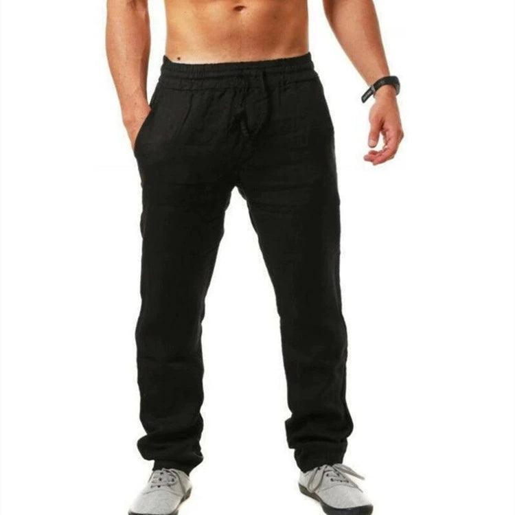 Men's Breathable Cotton Linen Sports Pants – Loose Casual Fit - ClubOn