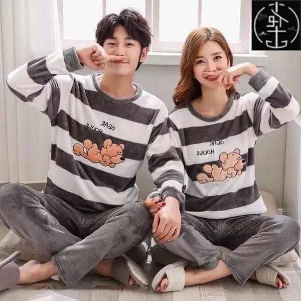 Couple Pajamas Set Winter Men & Women Homewear Pajamas - ClubOn