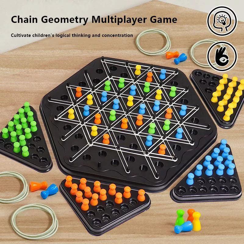 Geometry Chain Chess Game - Rubber Band Desktop Training Set - ClubOn