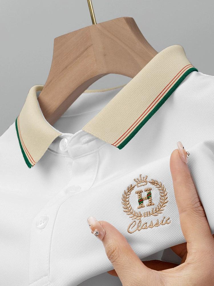 Paul Cotton Summer Short-Sleeved T-Shirt – Men’s Lapel Loose Embroidered Polo Shirt - ClubOn