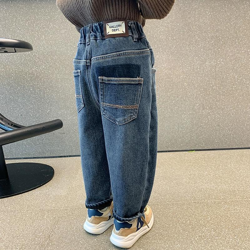 Girls' Plush Jeans – New Autumn & Winter Children's Style - ClubOn
