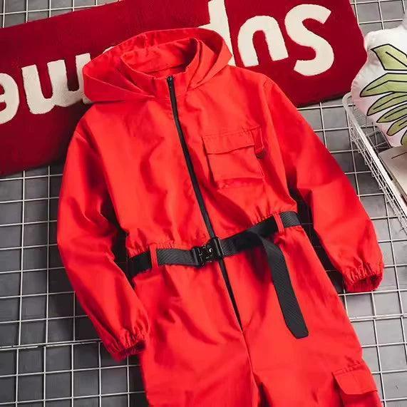 Men’s Retro Overalls Jumpsuit – Trendy Loose Fit Long-Sleeve One-Piece Clothing - ClubOn