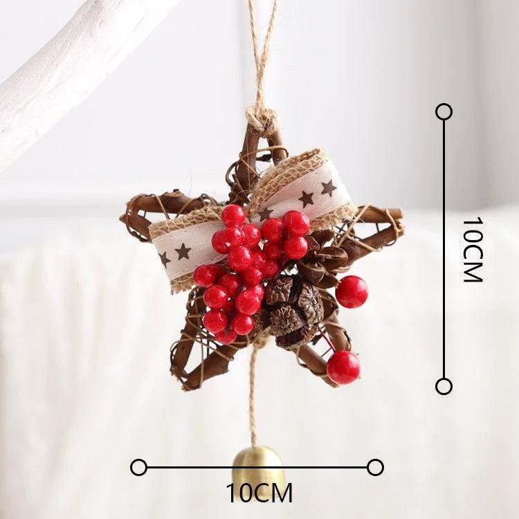 American Style Christmas Wreath Pine Needle Vine Decoration | Holiday Door Decor - ClubOn