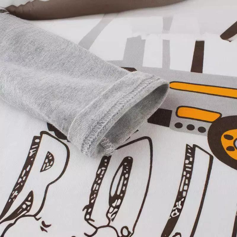 Kids Boys' Long Sleeve T-shirt – Excavator Print for Babies & Children - ClubOn
