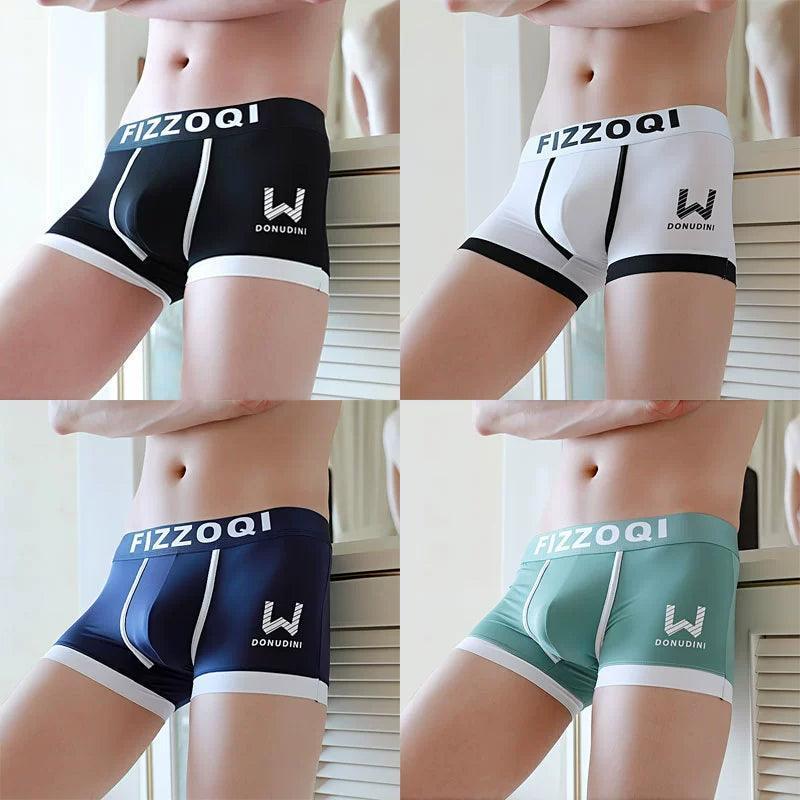 Men's Ice Silk Boxer Briefs - Breathable, Large Size & Mid-Waist - ClubOn