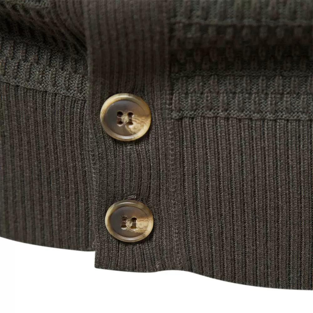 Men's Business Sweater Knit - High Quality Cardigan Stand Collar Sweater - ClubOn