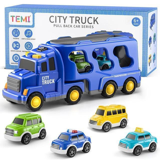 TEMI Diecast Carrier Truck Toy - Engineering Vehicles Playset - ClubOn