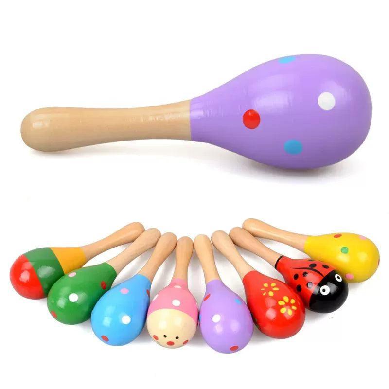 Wooden Baby Sand Hammer Rattle Toy – Musical Instrument - ClubOn