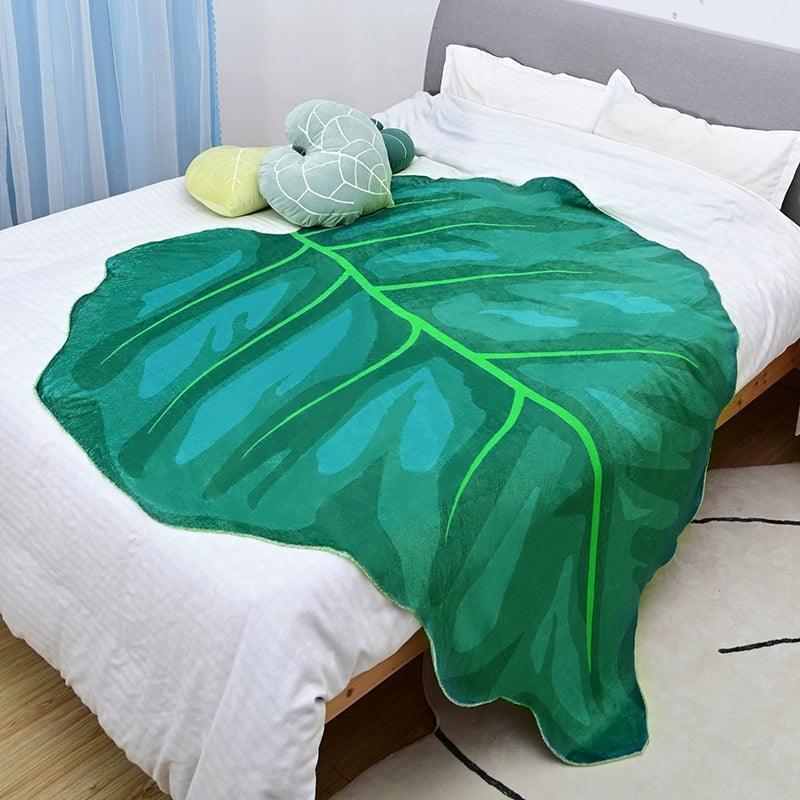 Super Soft Giant Leaf Blanket – Cozy Plant Bed & Sofa Throw - ClubOn