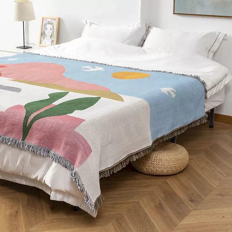 Bohemian Plaid Tapestry Blanket – Vintage Boho Throw - ClubOn