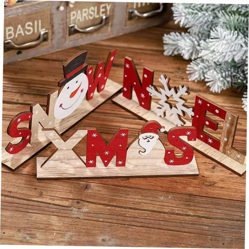 Creative Wooden Christmas Lettering – Holiday Décor Sign - ClubOn