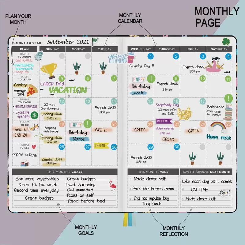 Agenda Planner Notebook – Undated Weekly Planner & Diary - ClubOn