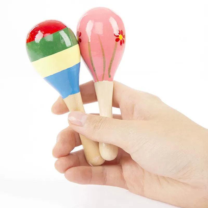 Wooden Baby Sand Hammer Rattle Toy – Musical Instrument - ClubOn
