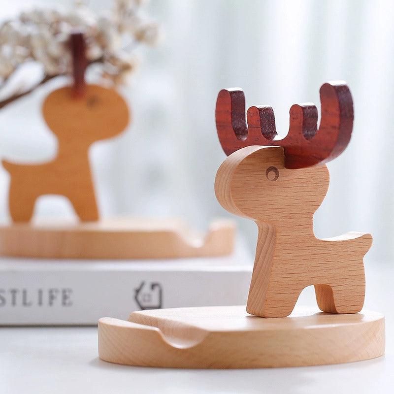 Custom Solid Wood Mobile Phone Stand – Cute Desktop Holder for Studio - ClubOn
