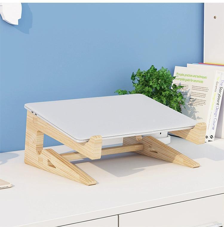 Solid Wood Laptop Stand - Creative Vertical Heightening Bracket - ClubOn