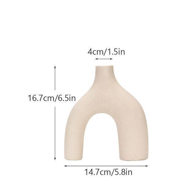 VILEAD White Ceramic Flower Vase Figurine – Unglazed Interior Decor - ClubOn