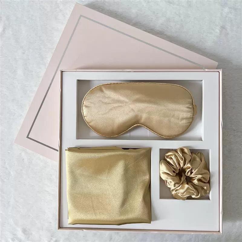 MANITO SleepingBeauty Gift Box – Hyaluronic Acid Pillowcase, Eye Mask, Hair Ring, Mulberry Silk - ClubOn