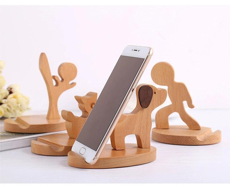 Custom Solid Wood Mobile Phone Stand – Cute Desktop Holder for Studio - ClubOn