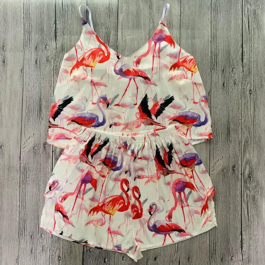 Printed Spicy Girls Shorts Pajama Set - Fun & Flirty Suspenders - ClubOn