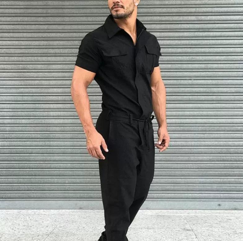 Men’s Belted Jumpsuits & Overalls – Cross-Border Uniform Style - ClubOn