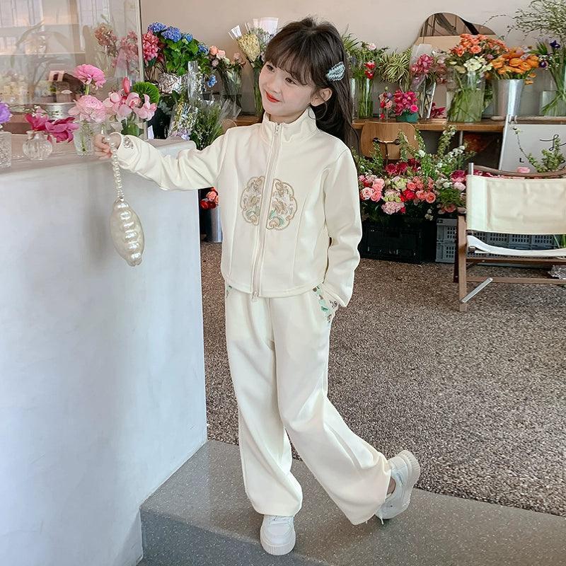 Girls' Spring & Autumn National Style Two-Piece Set - ClubOn