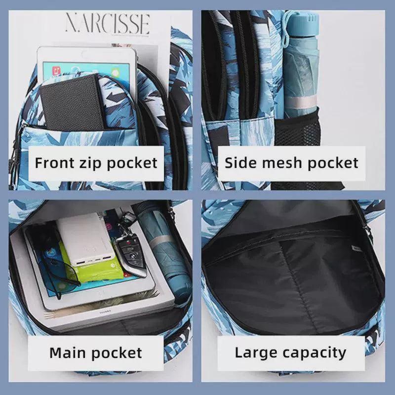 Large Capacity Backpack | Colorful Print School Bag for Teens - ClubOn