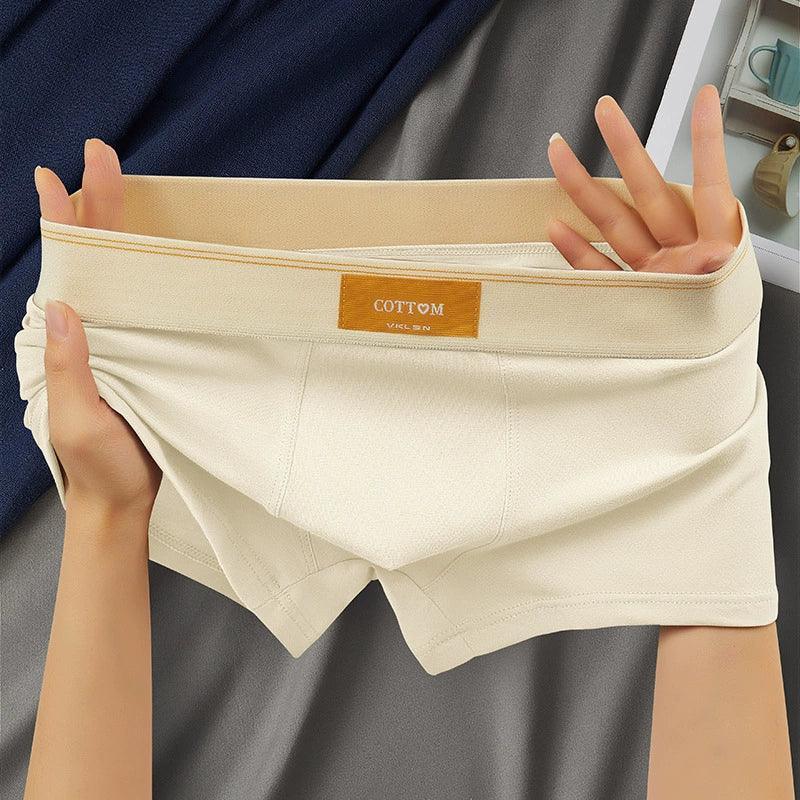 Men's Pure Cotton Boxer Briefs - Mid-Waist, Breathable, Sports Fit - ClubOn