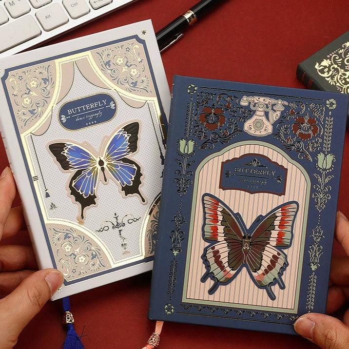 Retro Gothic Style Butterfly Notebook – Hot Stamping Chinese Literary Design - ClubOn