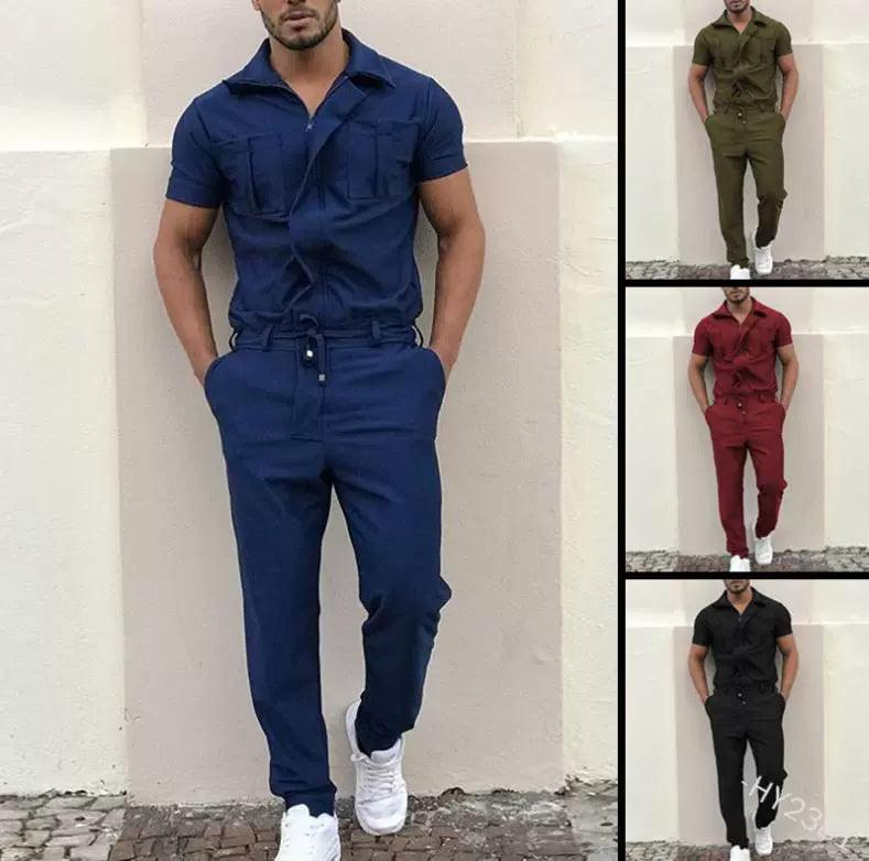 Men’s Casual Jumpsuits & Overalls – Loose Fit Cross-Border Pants Uniforms - ClubOn