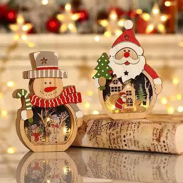 Christmas Decorations – Santa Claus & Snowman Luminous Ornaments - ClubOn