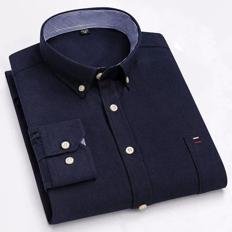 Men’s Solid Color Button Neck Casual Shirt – Stylish & Comfortable - ClubOn