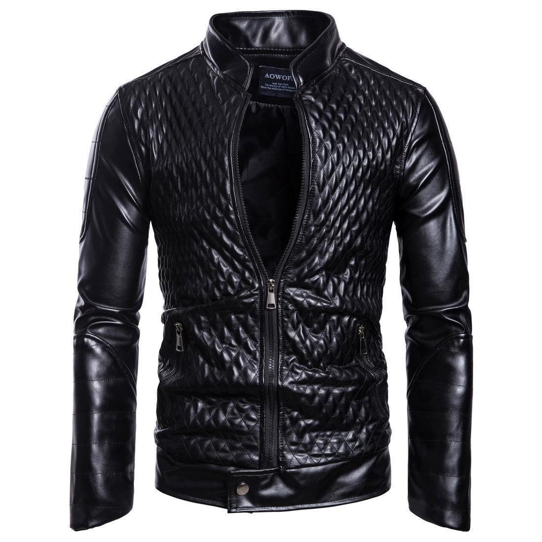 Men’s Slim Fit Warm Fashion Stand Collar Zipper Jacket - ClubOn