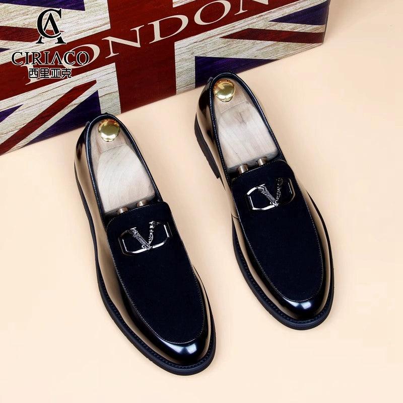 CIRIACO Luxury Leather Shoes – Men’s Pointed Toe Style Matte Slip-On Loafers - ClubOn