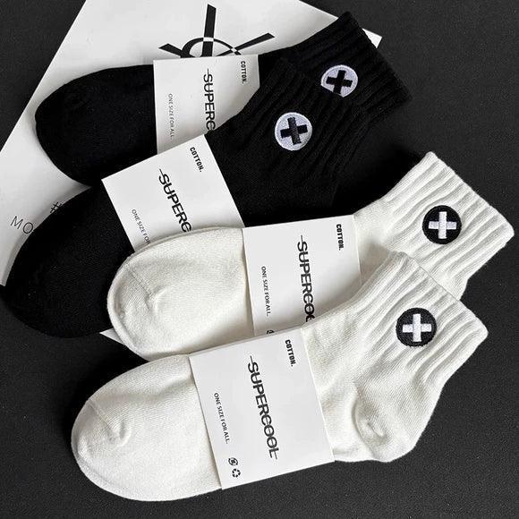 Men’s Pure Cotton Summer Short Socks – Sweat-Absorbent, Deodorant, White Mid-Tube Sports Socks - ClubOn