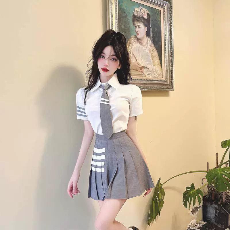 Pure Desire College Style JK Uniform Set – Women's Striped - ClubOn