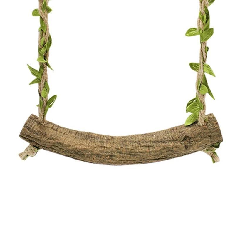 Parrot Stand Swing Toy – Wooden Perch & Puzzle Fitness Bird Stand - ClubOn