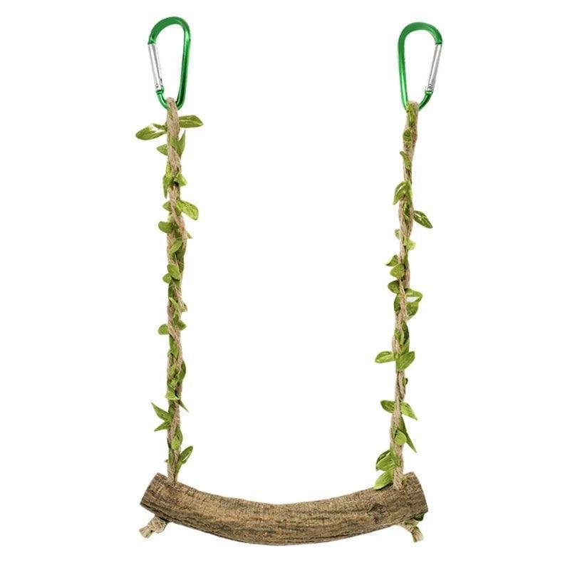 Parrot Stand Swing Toy – Wooden Perch & Puzzle Fitness Bird Stand - ClubOn