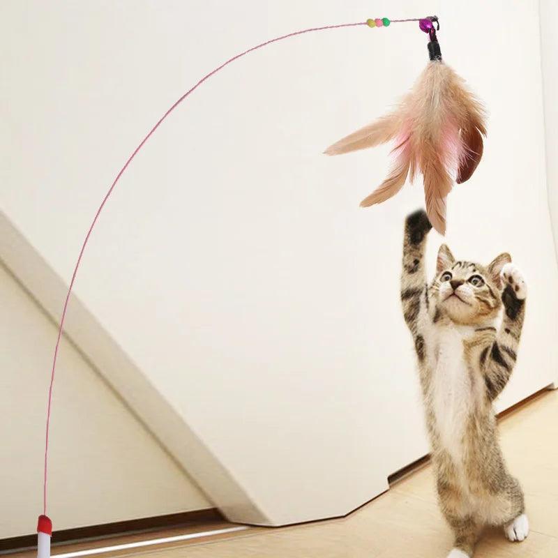 Plush Cat Toy with Ring Bell & Elastic Rope - ClubOn