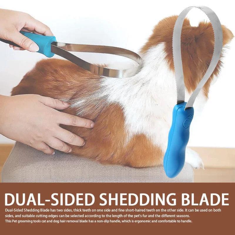 Pet Dog & Horse Metal Sweat Scraper | Shedding Blade Grooming Tool - ClubOn