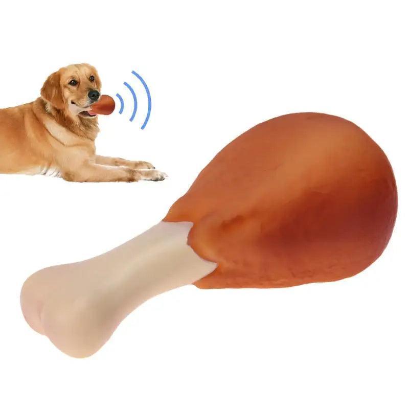 Rubber Chicken Leg Squeaky Toy for Dogs & Puppies - ClubOn