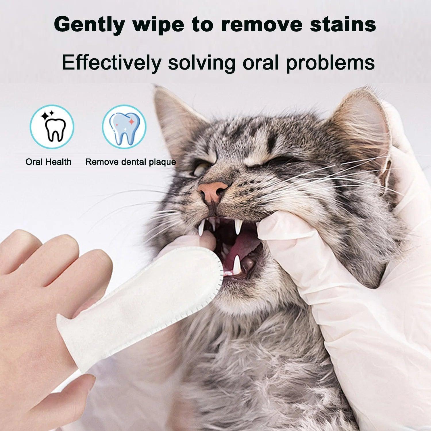 Pet Dental Finger Wipes | Plaque Removal for Dogs & Cats - ClubOn