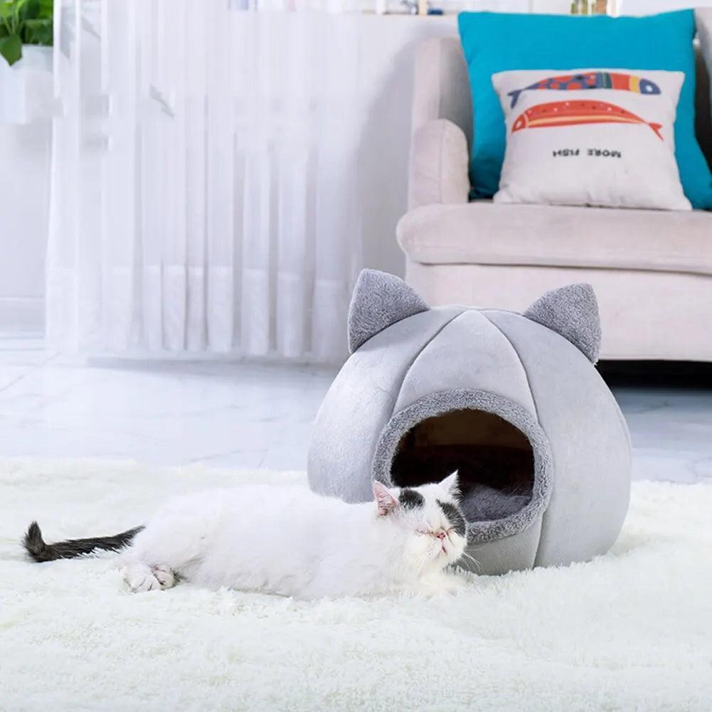 Self-Warming Pet Tent Cave Bed | Cozy Hut for Cats & Small Dogs - ClubOn