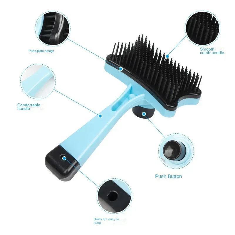 Pet Hair Removal Brush | One-Click Cat & Dog Cleaner Massage Comb - ClubOn