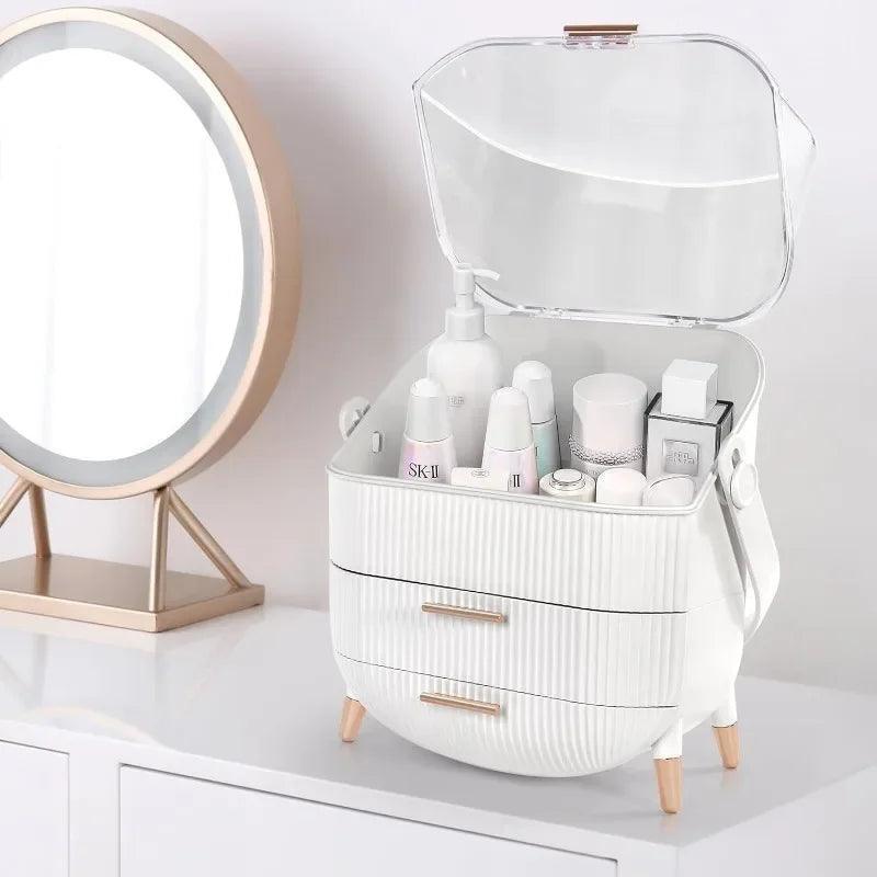 Preppy Makeup Organizer – Portable Skincare & Cosmetic Caddy for College Dorms & Bathrooms - ClubOn