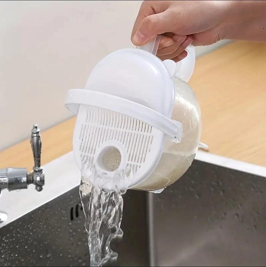 Hands-Free Rice Washer - Draining Sieve Basket - ClubOn