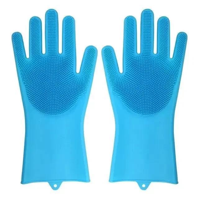 Reusable Magic Silicone Dishwashing Gloves – Sponge Scrubber Cleaning Tool - ClubOn