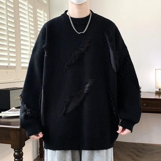 Men's Round Neck Long-Sleeved Knitted Pullover Sweater - ClubOn