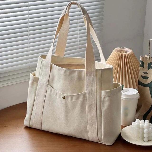 Large Capacity Canvas Tote Bag for Work & College - ClubOn